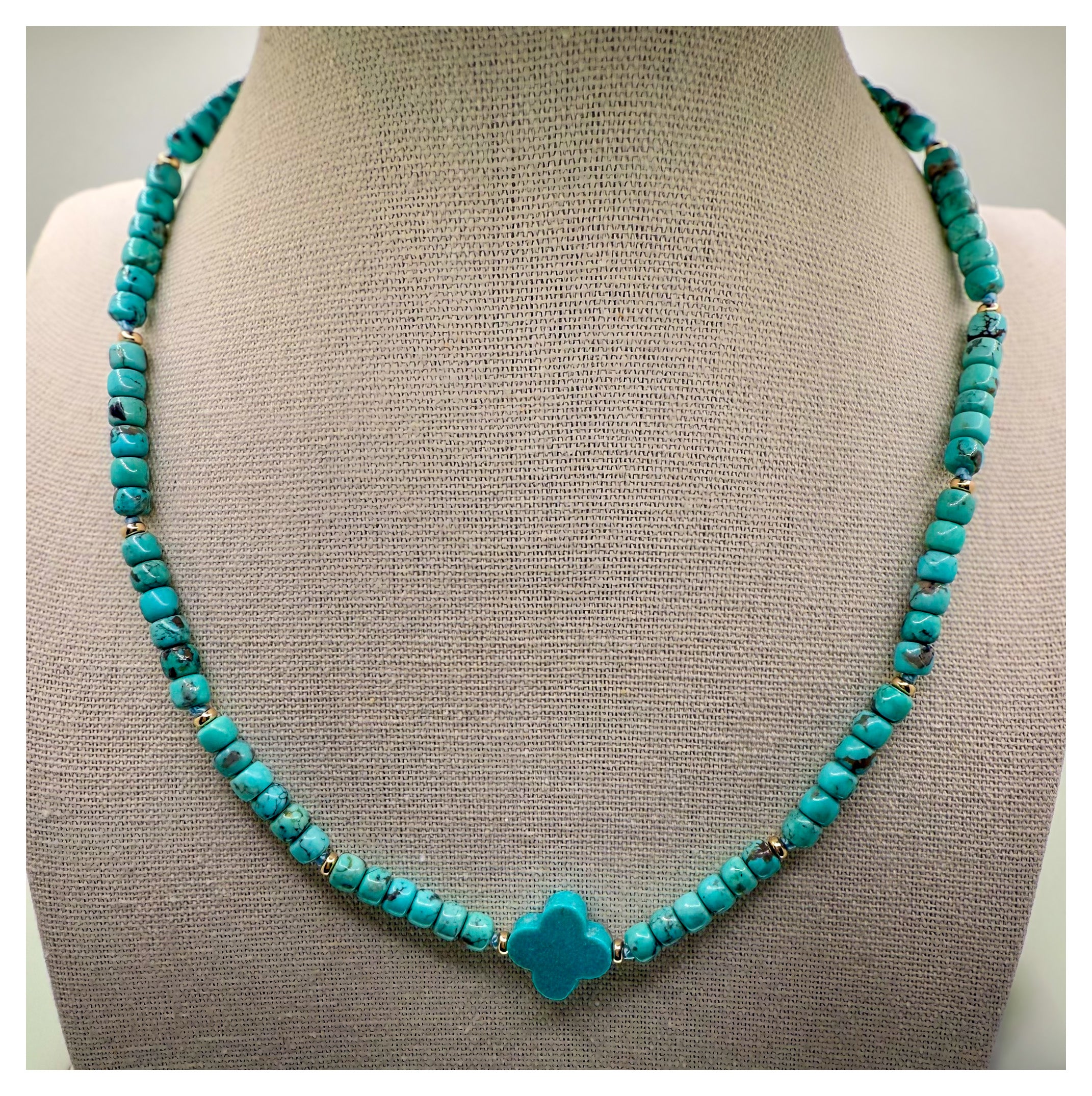 campitos turquoise, turquoise and gold necklace, hand carved turquoise