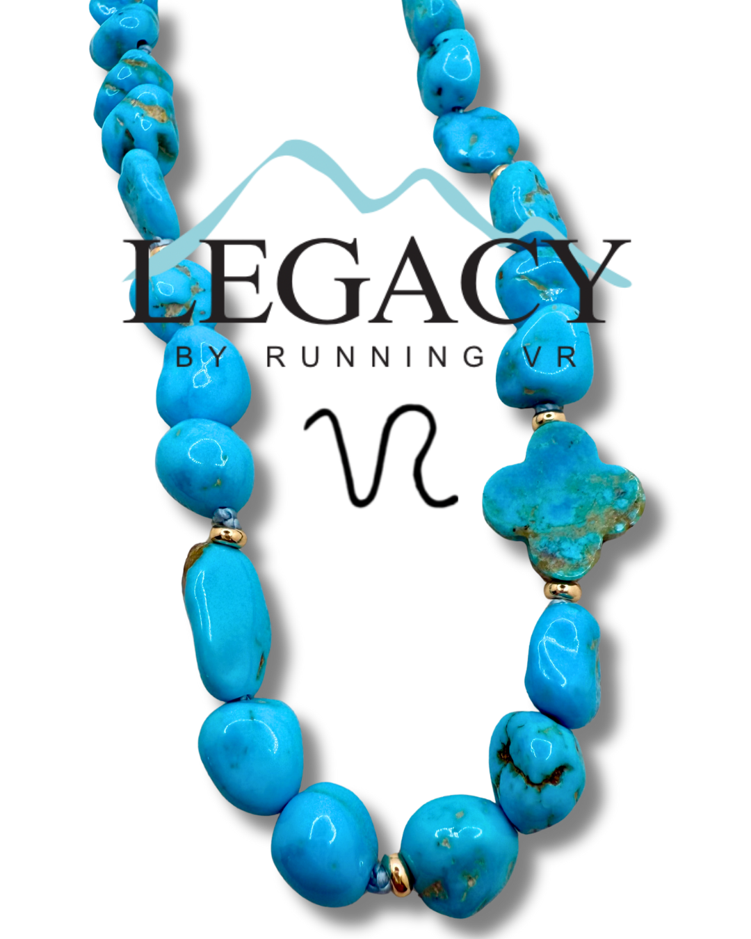 sleeping beauty turquoise, hand knotted, clover turquoise, turquoise and gold