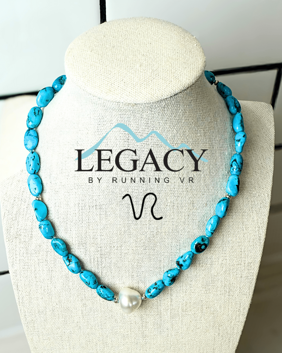 Stone of Union featuring Kingman Turquoise and South Sea Pearl - Legacy by Running VR