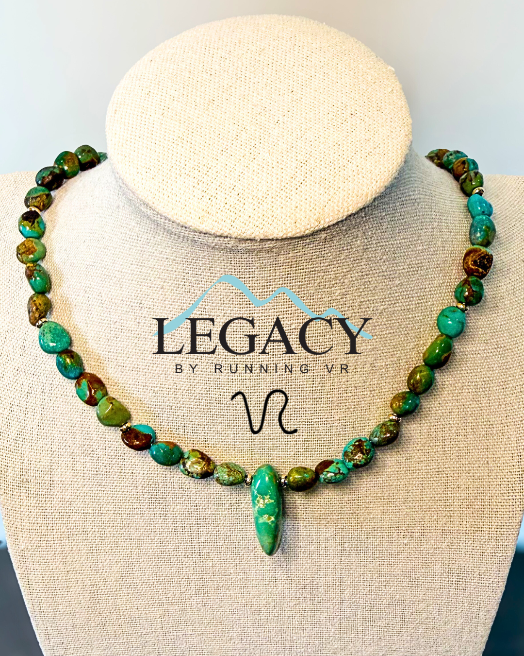 kingman turquoise gold neckalce