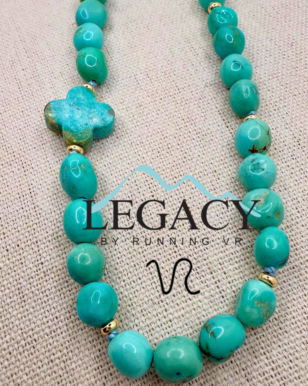 sonoran turquoise, solid gold, hand carved clover, turquoise & gold necklace