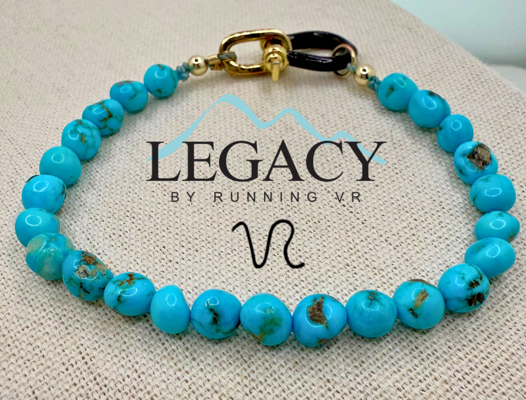 Sleeping Beauty turquoise, Turquoise and gold bracelet