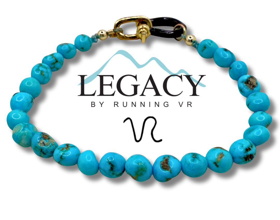 Sleeping Beauty turquoise, Turquoise and gold bracelet