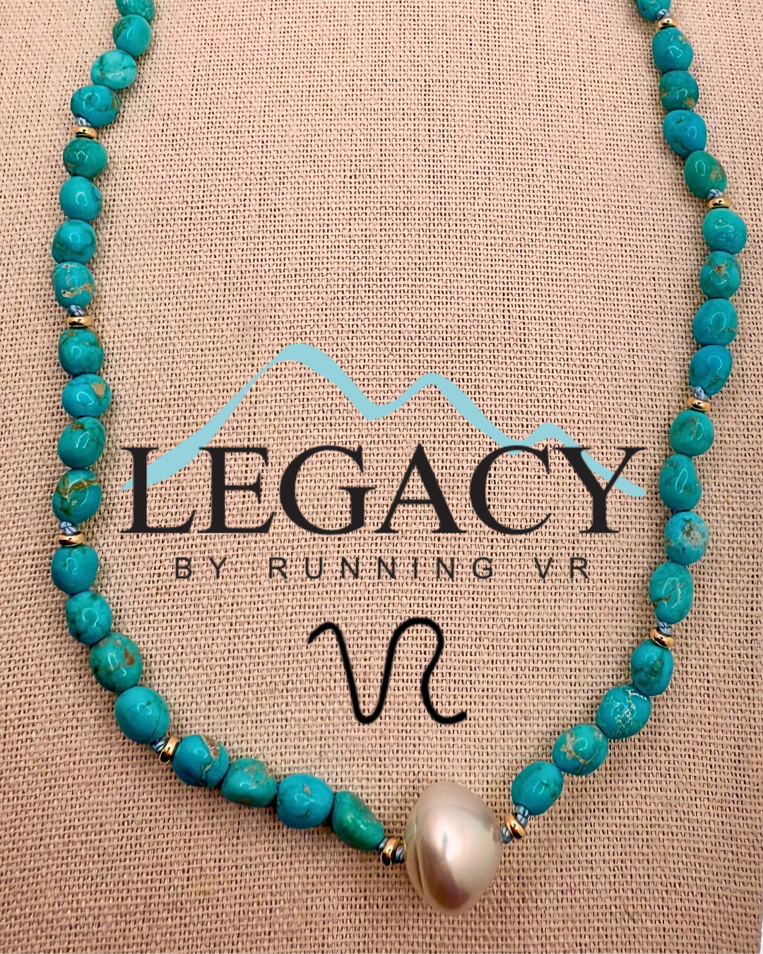 campitos turquoise, south sea pearl, solid gold, turquoise pearl and gold necklace