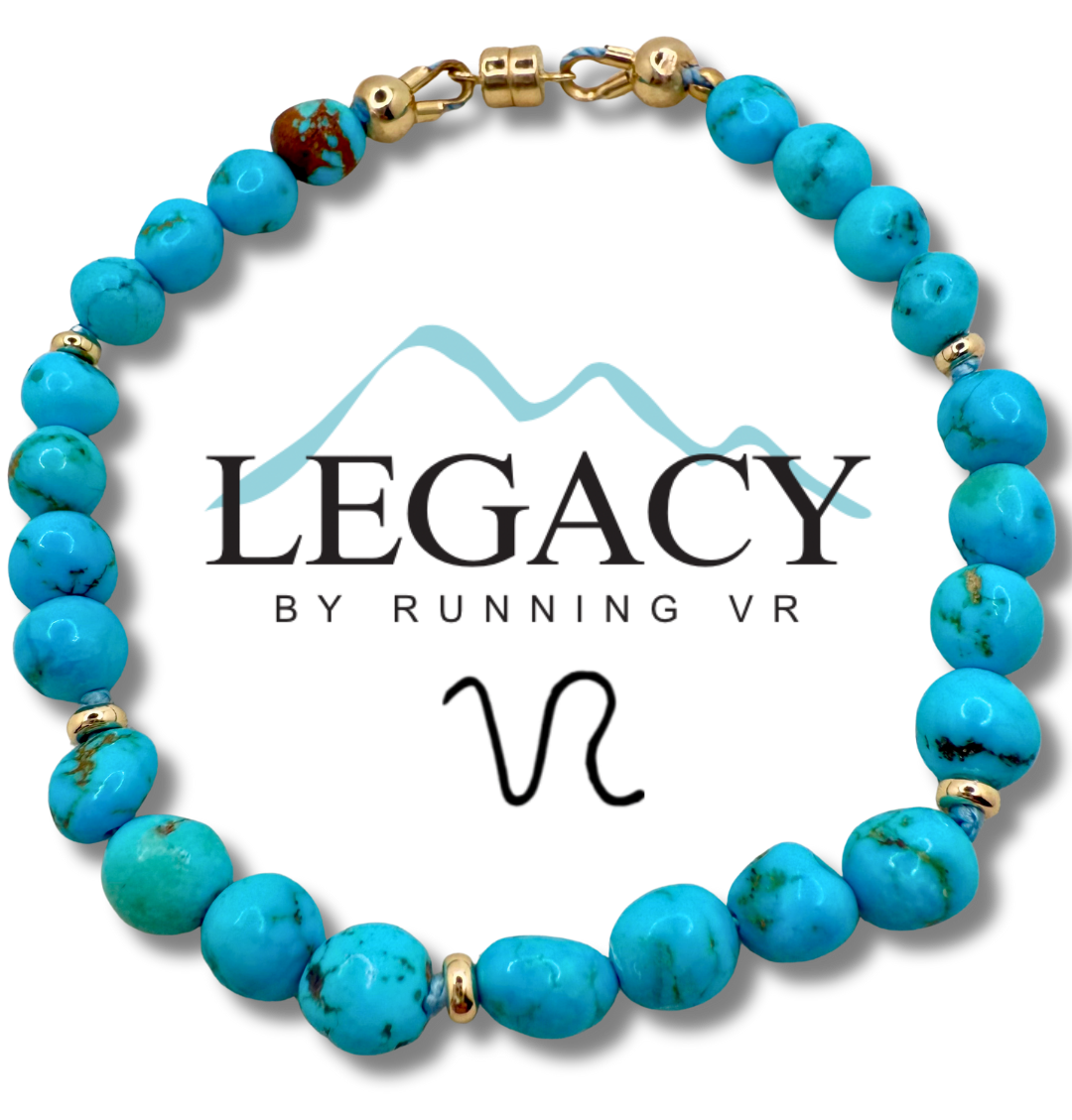 Sleeping Beauty Turquoise, turquoise and gold bracelet, hand knotted