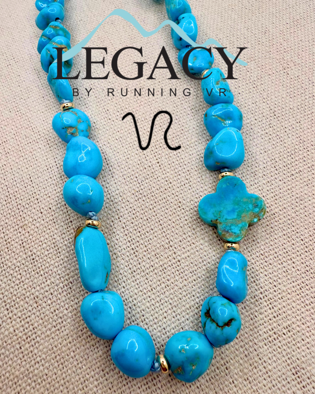 sleeping beauty turquoise, hand knotted, clover turquoise, turquoise and gold