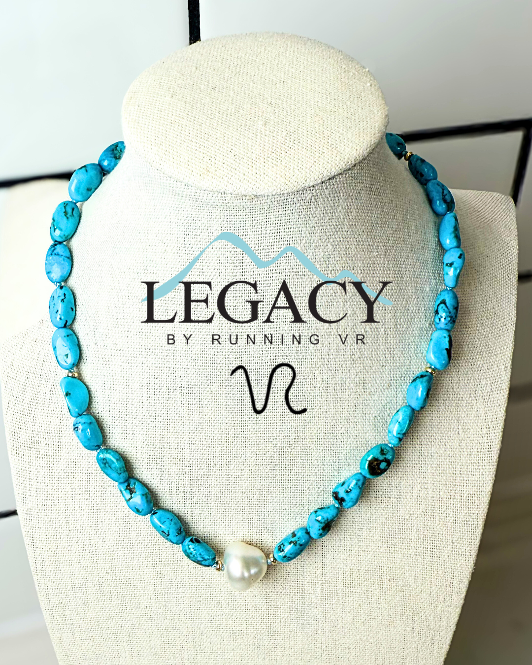 Stone of Union featuring Kingman Turquoise and South Sea Pearl
