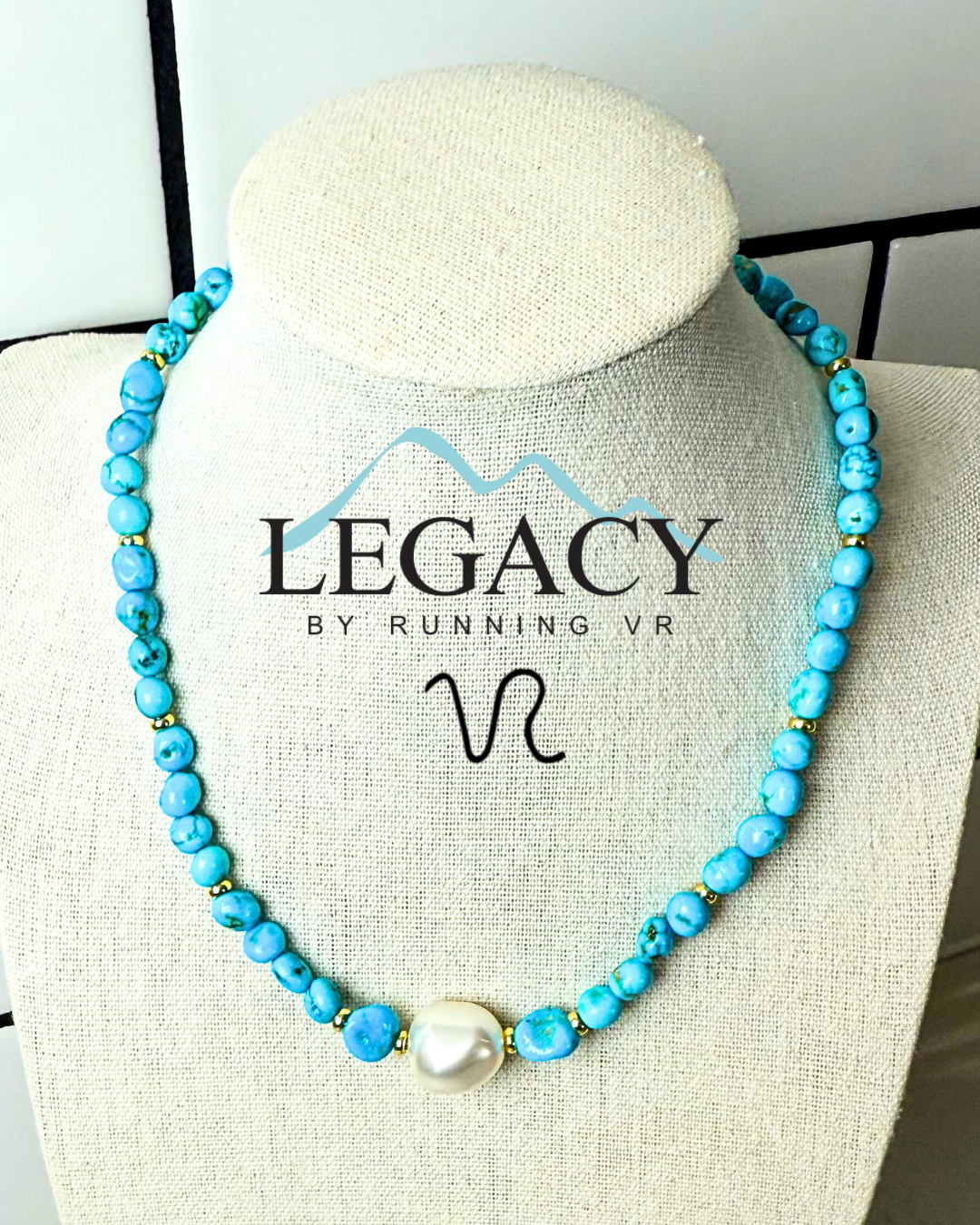 Skywater featuring Sleeping Beauty Turquoise and South Sea Pearl